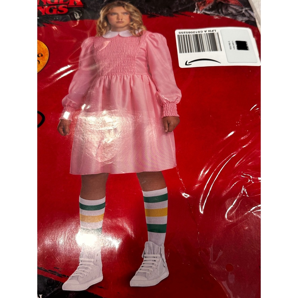 Stranger Things Eleven Costume Kids XL 14-16 Pink Dress Socks Disguise 120469J